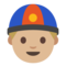 Man With Chinese Cap - Medium Light emoji on Google